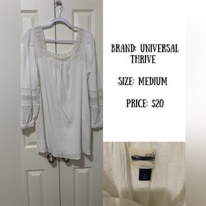 Boho white mini dress